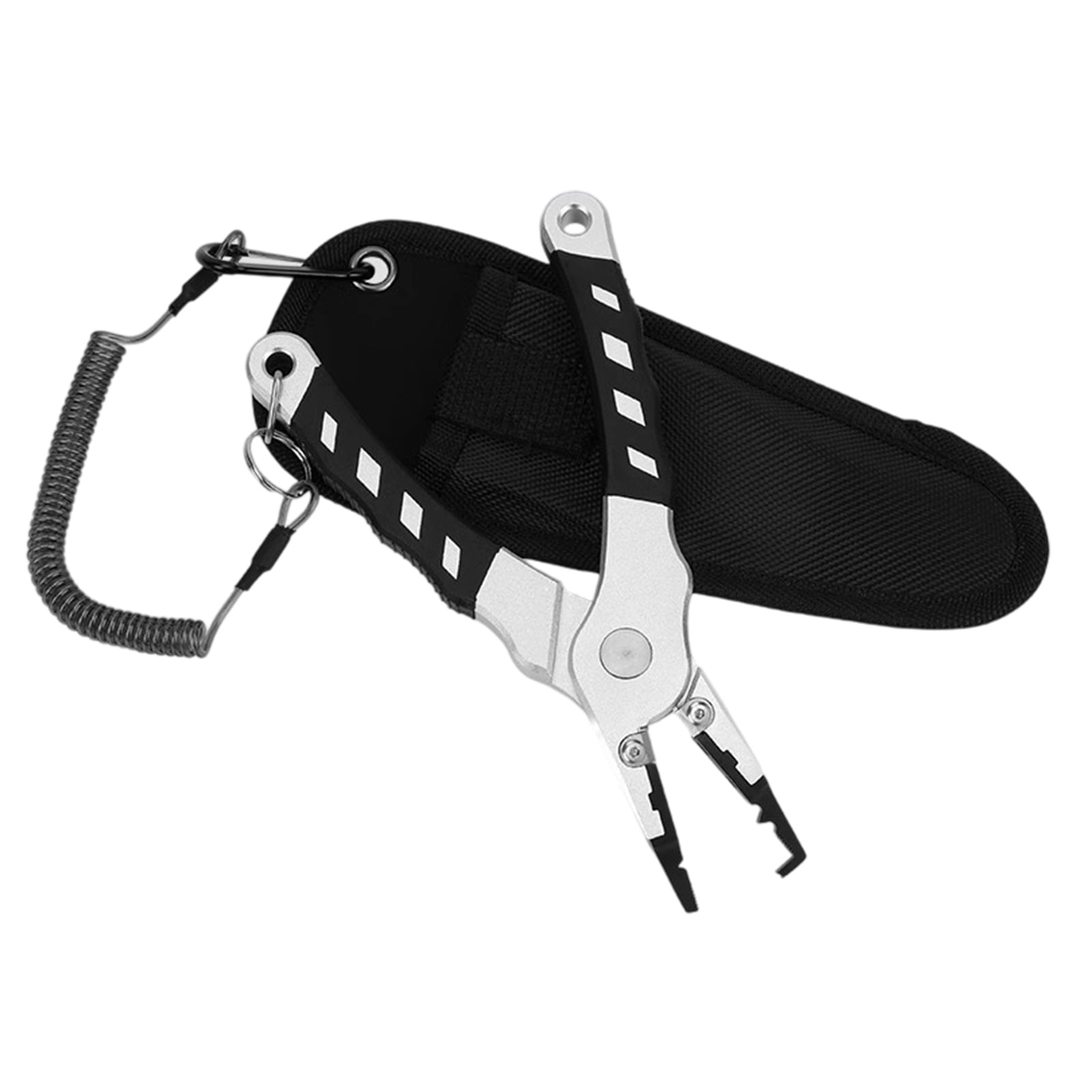 Aluminum Pliers Braided Fishing Line Cutter Hook Remover Rings Opener Fishing Multitool with Sheath and Lanyard