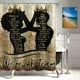 thumbnail image 2 of Juego de cortina de ducha Queen negra, juego de baño para mujer Gold Ray con cortina de ducha y alfombras, tapa de inodoro, tapete de baño, cortinas de ducha de tela impermeables Valentines con, 2 of 7