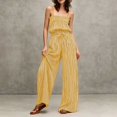 thumbnail image 5 of Iyufng Striped Summer Outfits for Women 2 Piece Spaghetti Straps Top Wide Leg Pants Suit, 5 of 7
