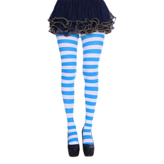 Xijirk Striped Tights Pantyhose Opaque Full Length Hosiery Size:One Size