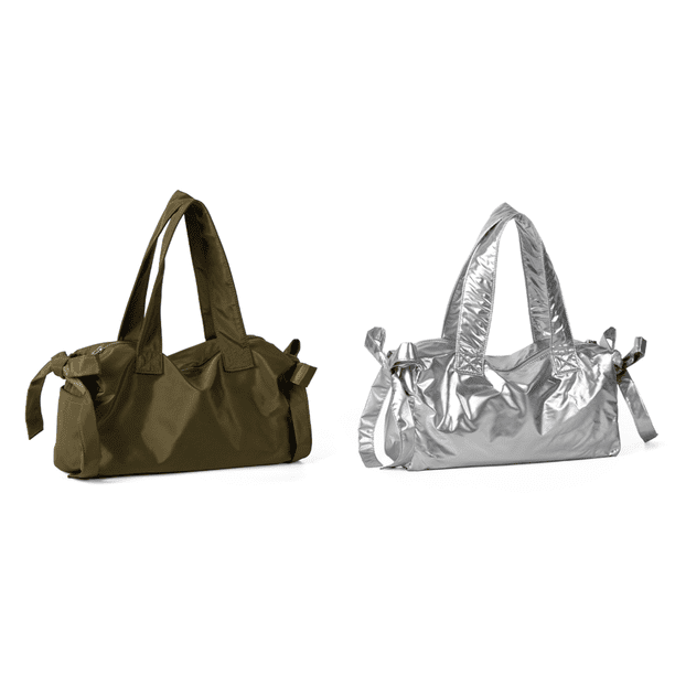 Bolso Lindo Lazo Hombro Tote De Nylon De Moda Axila Para Mujer Verde
