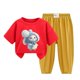 thumbnail image 1 of Odeerbi 2-12 Años Niño Niña Conjunto de Verano Camiseta de Manga Corta de Algodón Ice Silk Pantalón de Chándal Conjunto de Dos Piezas de Ropa Interior Estampada, 1 of 4