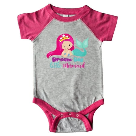 

Inktastic Dream Big Little Mermaid Mermaid With Pink Hair Gift Baby Girl Bodysuit