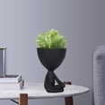 thumbnail image 2 of Maceta humanoide de resina, adorno para maceta, adorable para decoración de mesa. Negro de piernas cruzadas, 2 of 6