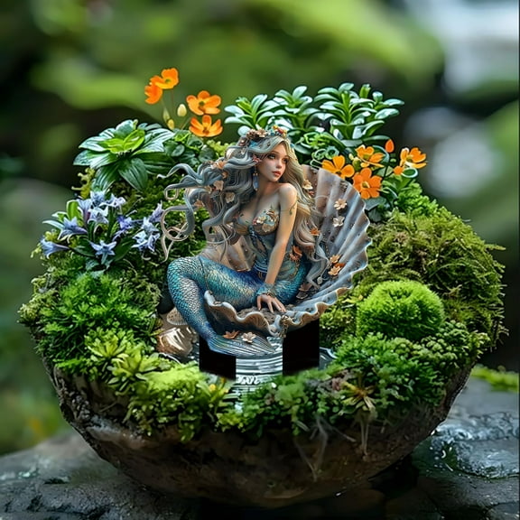Fairy Garden Decor - Bohemian Vintage Acrylic Planter Inserts & Statues, Whimsical Outdoor Fairy Figures for Flower Pots, DIY Garden Accessories, Yard & Lawn Decor (2025 New Design)