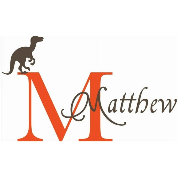 Personalized Name Vinyl Decal Sticker Custom Wall Art Personalization Decor Children Boy Animal Dinosaur Bedroom 10 Inches X 20 Inches
