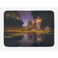 thumbnail image 1 of Landscape Bath Mat, Idyllic Scenery at Night with a Stone Lantern Fireflies and Forest Trees Swamp, Non-Slip Plush Mat Bathroom Kitchen Laundry Room Decor, 29.5 X 17.5 Inches, Multicolor, Ambesonne, 1 of 2