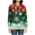 thumbnail image 3 of Brondbend Hoodies for Women Women's Hooded Sweatshirt Long Sleeved Drawstring Pocket Pullover Christmas Print Stylish Loose Fit Tops Ladies Climb Mountains Fall Winter Wear Multicolor, 3 of 5