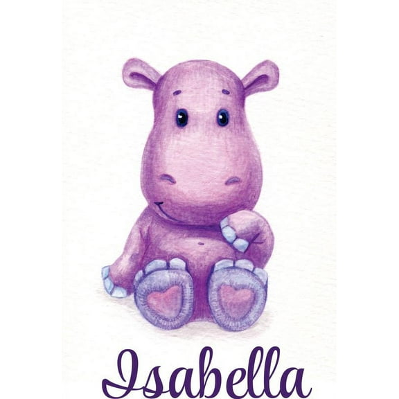 Personalized Name Vinyl Decal Sticker Custom Initial Wall Art Personalization Decor Sticker Purple Hippo Kids Bedroom Girl Baby Nursery 15 Inches X 28 Inches