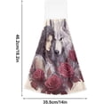 thumbnail image 3 of Coolnut Wolf and Flowers Hand Towels Set of 2 Soft Absorbent Kitchen Hanging Towels Dish Cloths Bathroom Hand Towels with Loop & Hook for Kitchen Bathroom Wash cloth, 3 of 7