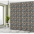 thumbnail image 4 of Ambesonne Forest Shower Curtain, Digital Drawn Bear Rabbit, 69"Wx75"L, Cocoa and Pale Earth Yellow, 4 of 4