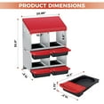 thumbnail image 2 of EuKer 2 x 2 Hole Metal Nesting Boxes for Chickens, Roll Away Nesting Boxes with Removable Tray for Backyard Coop, Red, 2 of 9