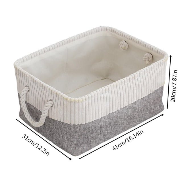 Foldable Storage Basket, Fabric Storage Bin, for Home Organization, Clothes and Toys, Foldable Design with Handles