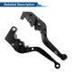 thumbnail image 5 of Palancas de freno y embrague cortas/largas únicas para YAMAHA YZF-R1 2004-2008, palanca de freno ajustable en 6 posiciones, aleación de aluminio, negro sólido, 1 par, 5 of 7