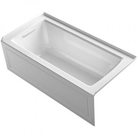 Kohler Bath Drains - KOHLER K-1946-LA-0 Alcove Bath with Integral Apron, Tile Flange and Left Hand Drain, 60 x 30, White