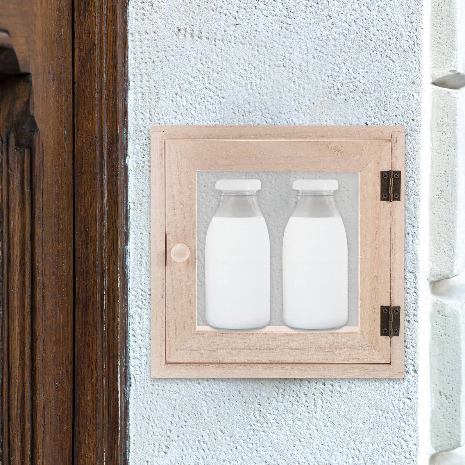 AURARMLET Lockable Beige Wall Mailbox Space Saver Container for Home and Outdoor Use