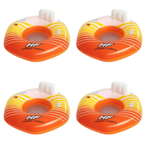 Bestway Hydro-Force Sunkissed Inflatable Tube, 4 Pack, Orange/Yellow