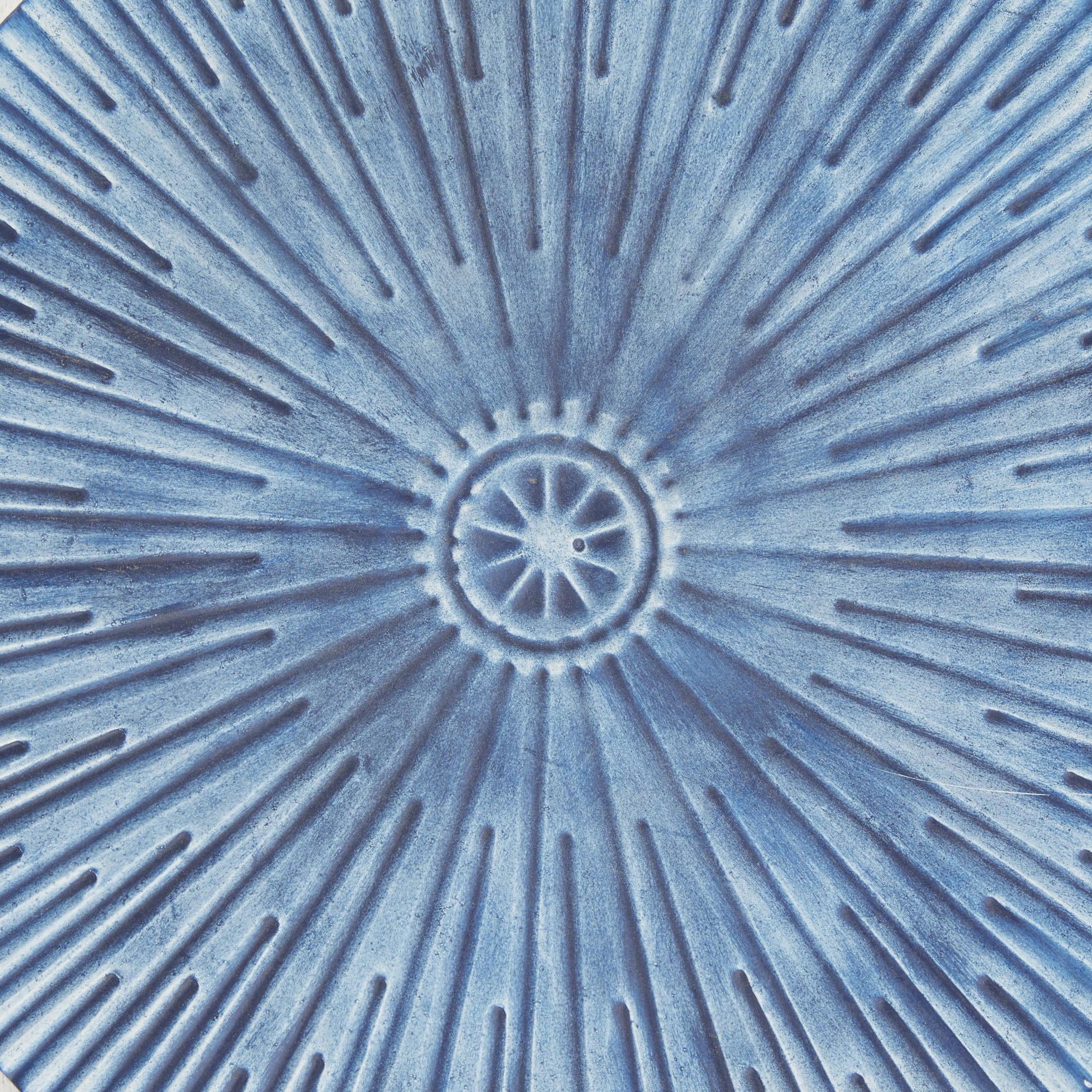 16" x 16" 3D Spiral Plate Starburst Framed Wall Art with Black Wood Frames, by DecMode (4 Count)
