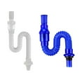 thumbnail image 4 of Tubo de drenaje de plástico ajustable Toystoory Desodorización del lavabo en forma de U Color blanco azul Tamaño 39x4.2cm, 4 of 6