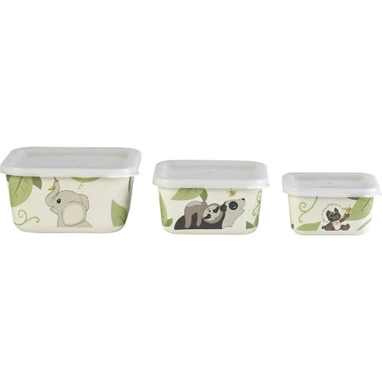 Precious Moments 192433 Precious Earth 3-Piece Bamboo And Plastic Snack  Containers With Lids 