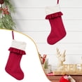 thumbnail image 2 of Clearance Under $6 1PC Ruffled Christmas Stocking, Red Velvet Xmas Stocking with White Cuff, Large Hanging Stocking for Fireplace Tree Holiday Decor, 2 of 5