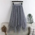 thumbnail image 2 of Dresses for Girls Star Sequin High Low Sparkly Elastic Waist Tulle Long Skirt Baby Dress Grey 8-9 Years, 2 of 3