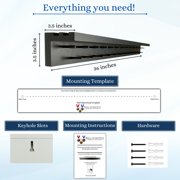 Medal Awards Rack Trophy Shelf and Award Display Rack- Black 36