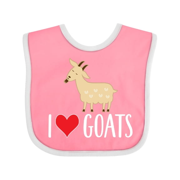 Inktastic Goat Cute I Love Goats Farm Animal Boys or Girls Baby Bib
