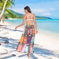 thumbnail image 7 of FORMRS Womens Long Sarong Beach Wrap Semi-Sheer Bikini Skirt Bathing Swimsuit Cover Up, Beige Jar, 7 of 7