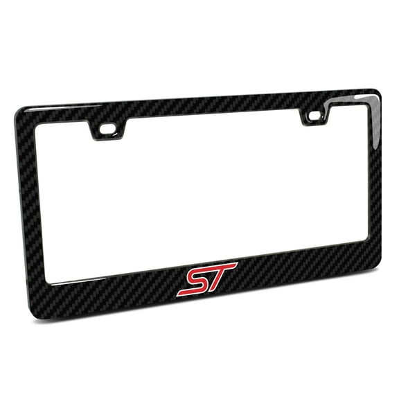 Ford Focus ST Black Real 3K Carbon Fiber Finish ABS Plastic License Plate Frame