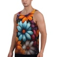 thumbnail image 2 of Logiee Colorful Blooming Flowers Print Men's Workout Tank Top,Quick Dry Workout Tank Top,Gym Muscle Tee,Fitness Bodybuilding Sleeveless T Shirt-3X-Large, 2 of 7