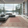 thumbnail image 2 of ODIKA 8'x10' Washable Area Rug Solid Boho Interlocking Border Shaggy Look Minimalist Subtle Pink Flowing for Dining Room, Large Office, Lounge, Non-Slip Chair-Friendly Mat, 2 of 7