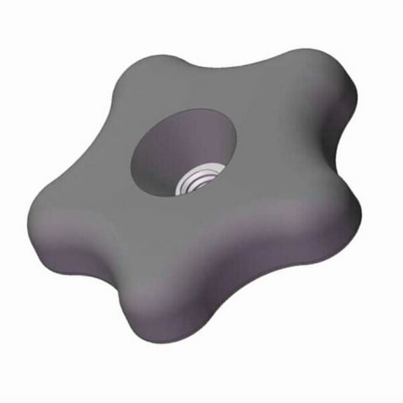 Star Knob, 3/8-16 Thread Size, 0.625"L, Thru Tap, Steel