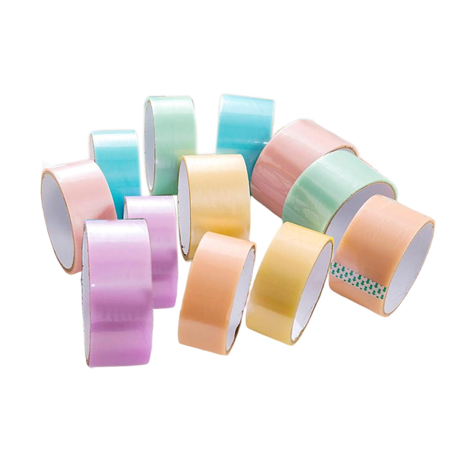 FVDPWYE 12 Pieces Colorful Sticky Ball Rolling Tapes, DIY Colored Sticky Tape Decorative 2.4cm and 3.6cm