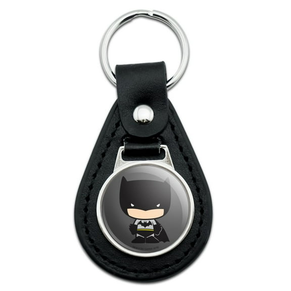 Black Leather  Batman Cute Chibi Character Keychain