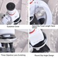 thumbnail image 5 of Petsta Kids Microscope 100x 400x 1200x Microscope for Children Kids Toys LED Educational Microscope Set with Adjustable Phone Holder, 5 of 8