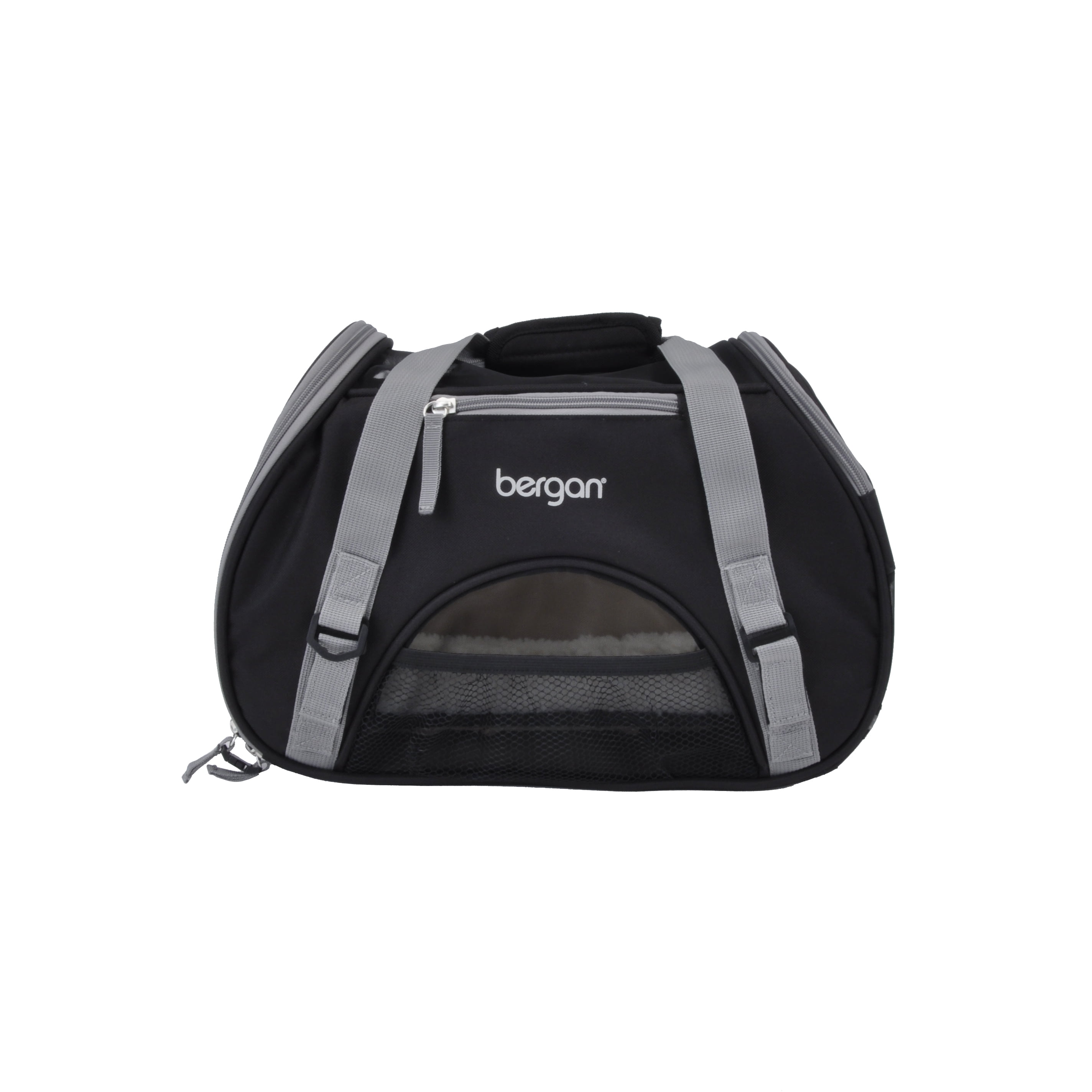 Coastal Pet Bergan Comfort Carrier Cat and Dog Carrier Black and Grey, 16" x 8" x 11