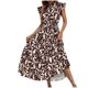 thumbnail image 1 of Vestido de Verano con Mangas Plisadas Mangas Voladoras Cuello Redondo Y Encaje, Vestido de Verano Informal Impreso, 1 of 5