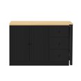 thumbnail image 3 of 89.7" Wooden Sideboard with Extendable Table, Multifunctional Storage Cabinet with 2 Doors and 3 Drawers, for Living Room, Study, Foyer and Kitchen, 3 of 13