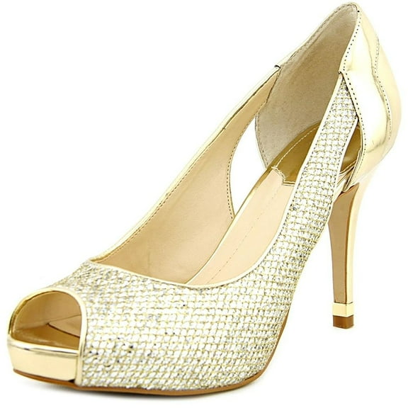 Marc Fisher Bross Women Gold Peep Toe Heels