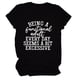 thumbnail image 4 of Camiseta holgada informal elástica con cuello redondo y estampado de letras de manga corta para mujer para verano, 4 of 4