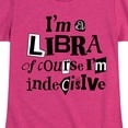 thumbnail image 3 of Instant Message - Libra Indecisive - Toddler & Youth Girls Short Sleeve Graphic T-Shirt, 3 of 6