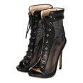 thumbnail image 5 of New Women Wild Rose Isabella06 PU Lace Up Mesh Open Toe Platform Stiletto Bootie, 5 of 5