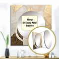 thumbnail image 3 of Designart "Collage of Minimalism in Gold Leaves III" Leaves Gold Large Square Mirror - Square Bedroom Mirror Printed Wall Decor - Traditional Square Printed Wall Mirror Art, 3 of 5