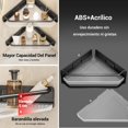 thumbnail image 3 of Juego de 2 Estanterías de Esquina para Baño Estante de Almacenamiento Organizador de Ducha de Gran Capacidad Sin Taladro, Adecuado para Baño, Cocina y Jaboneras (Negro), 3 of 4
