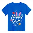 thumbnail image 4 of MIASHUI T-Shirt Garçon Drôle Imprimé Lapin de Pâques Manches Courtes pour Filles, Bleu, 8-9 Ans, 4 of 4