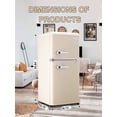 thumbnail image 3 of Krib Bling 3.5 Cu.ft Compact Refrigerator, Mini Fridge with Freezer, Retro Design Small Drink Chiller with 2 Door Adjustable Mechanical Thermostat for Home, Office, Dorm, White, 3 of 9