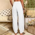 thumbnail image 5 of jowamay Harem Pants for Women Elastic Waist Loose Fit Wide Leg Lantern Pants Summer Trousers for Dating Travel, 5 of 7