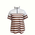 thumbnail image 5 of hotojiny Womens Golf Shirts Short Sleeve Quarter Zip Summer Tops Fashion Striped Casual Collared Tennis Activewear, 5 of 5