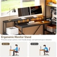 thumbnail image 4 of 75inch L Shaped Computer Desk with Drawers, Large Gaming Desk with LED Light & Power Outlets, Corner Computer Desk with Storage Shelves & Monitor Stand for Home Office, Black, 4 of 9
